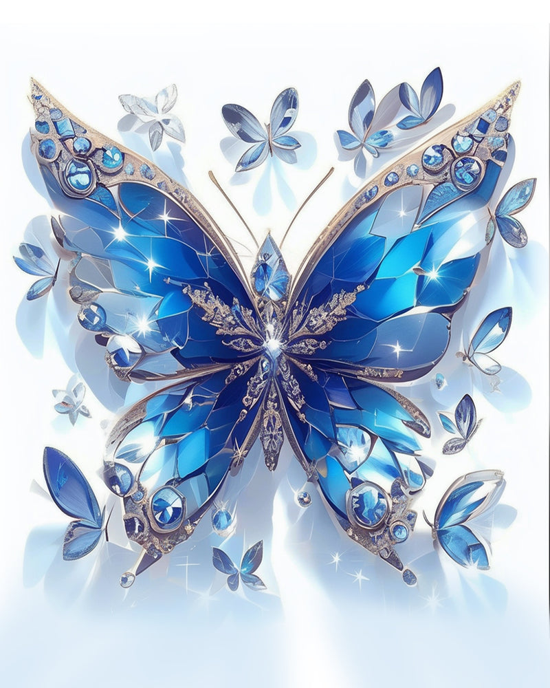 Blue Crystal Butterfly Diamond Painting