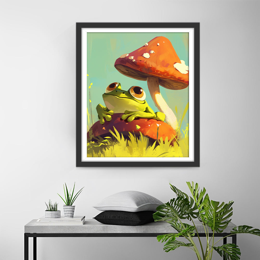 Mushrooms and Frog Diamond Painting