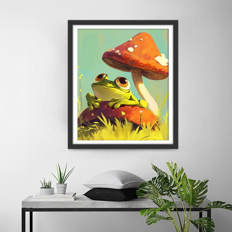 Mushrooms and Frog Diamond Painting