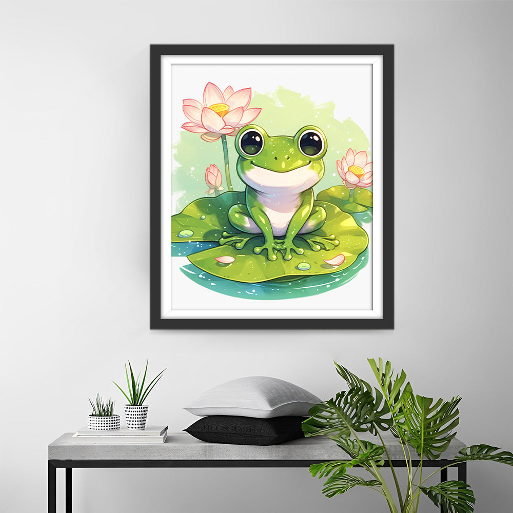 Frog with Lotus Diamond Painting