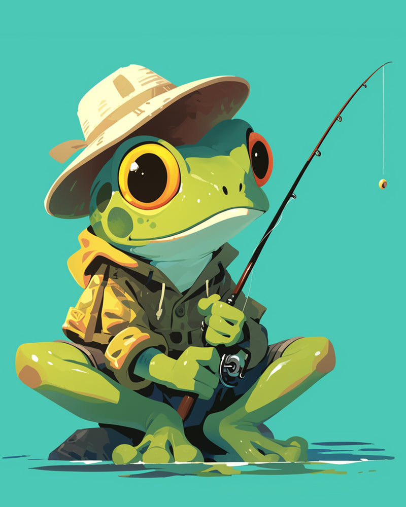 Fishing Frog Diamond Painting