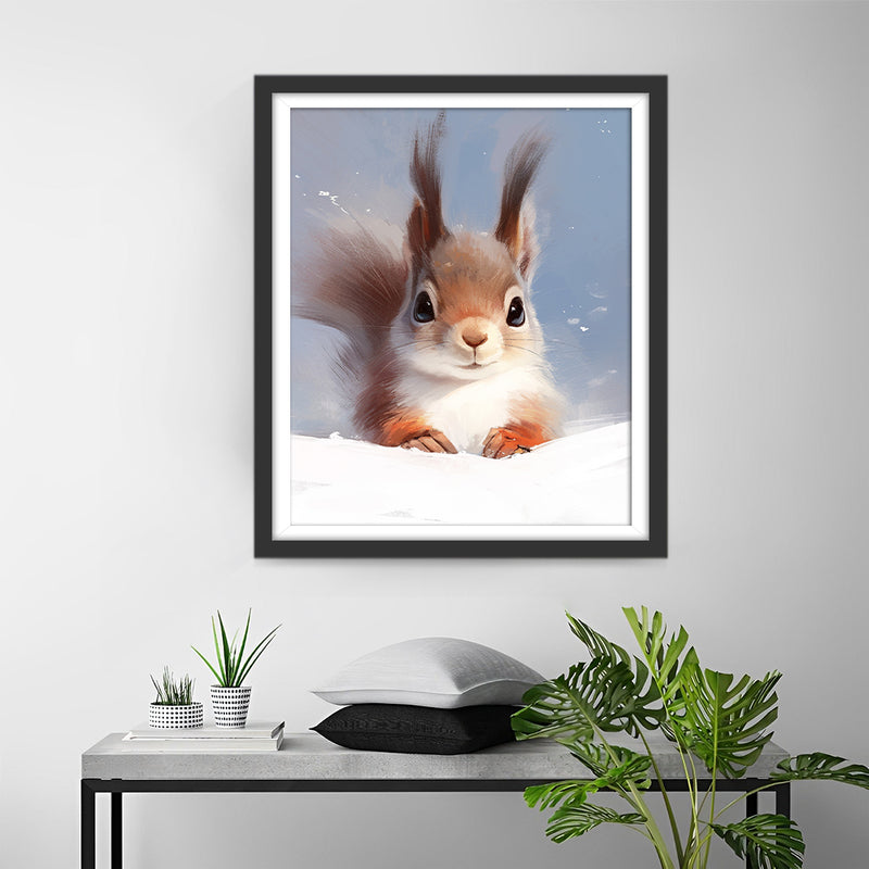 Squirrel in Snow Diamond Painting