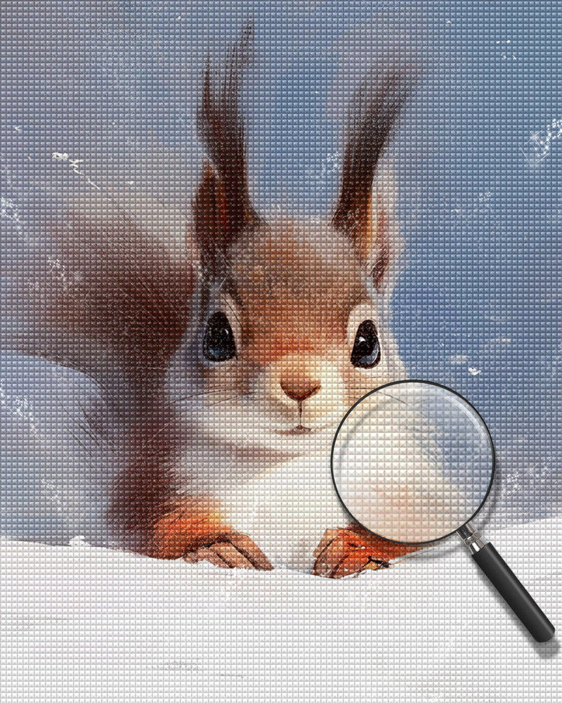 Squirrel in Snow Diamond Painting