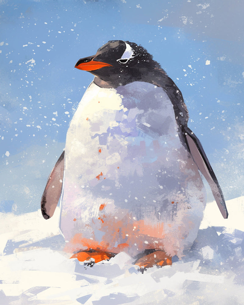 Penguin in Snow Diamond Painting