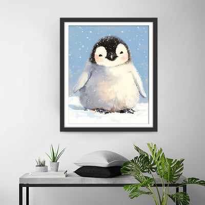 Cute Penguin in Snow Diamond Painting