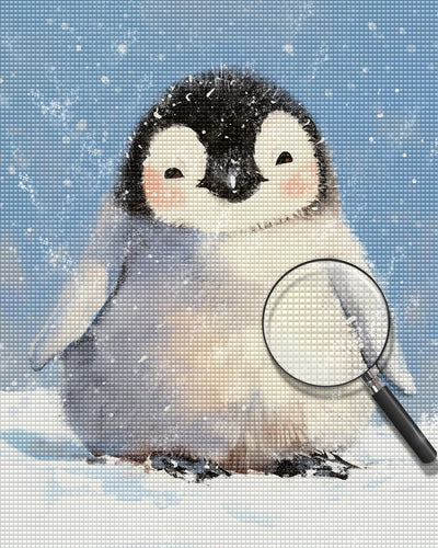 Cute Penguin in Snow Diamond Painting