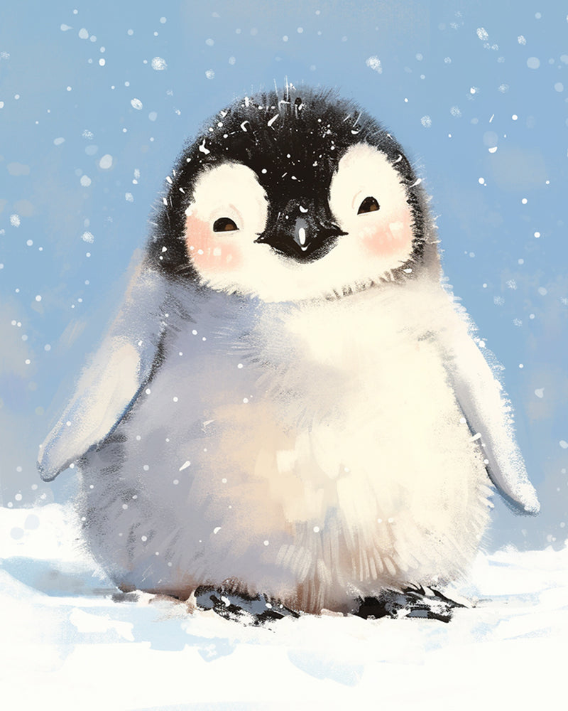 Cute Penguin in Snow Diamond Painting