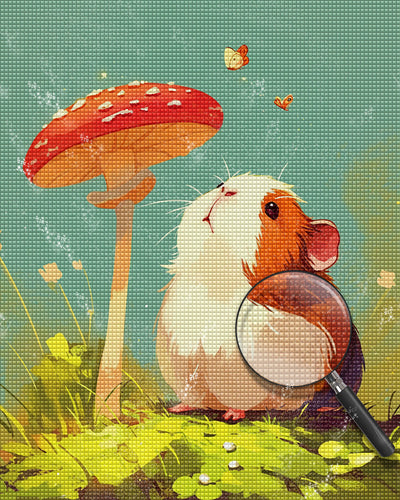 Guinea Pig and Mushroom Diamond Painting