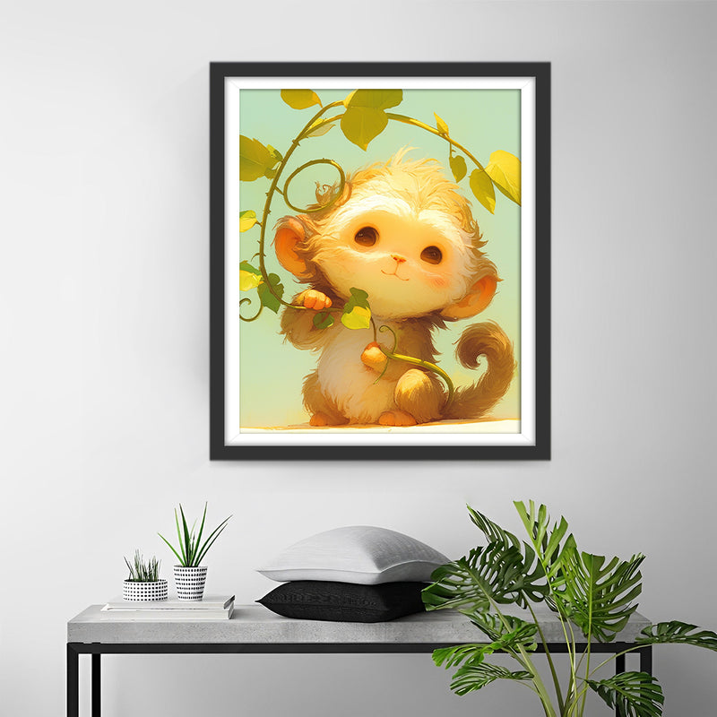 Cute Baby Monkey Diamond Painting