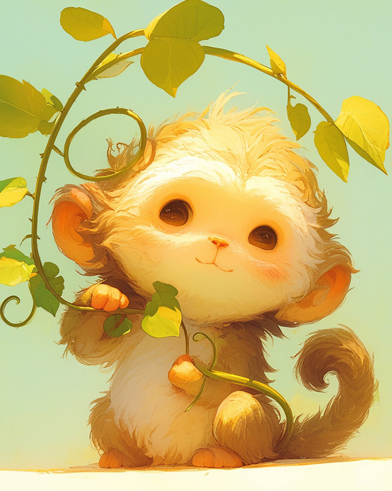 Cute Baby Monkey Diamond Painting