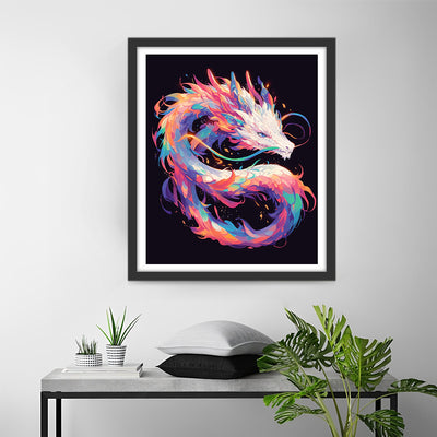 Colorful Dragon in the Darkness Diamond Painting