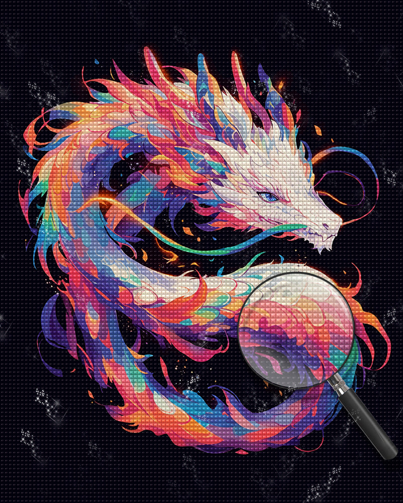 Colorful Dragon in the Darkness Diamond Painting