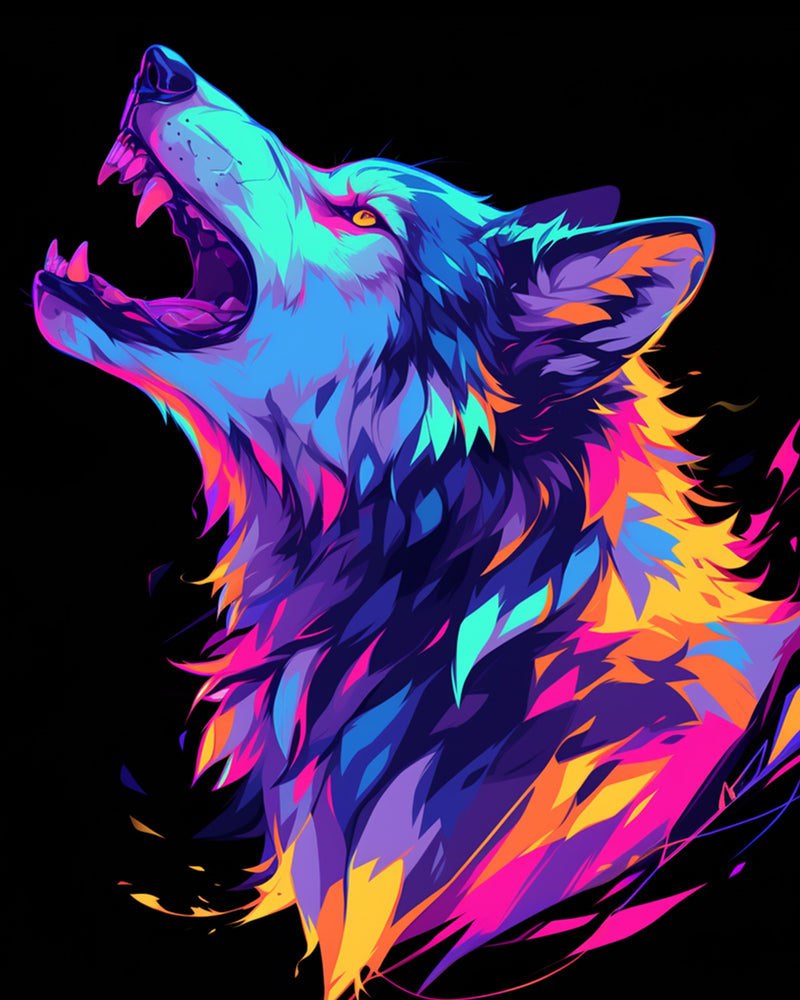 Wolf in the Darkness Diamond Painting