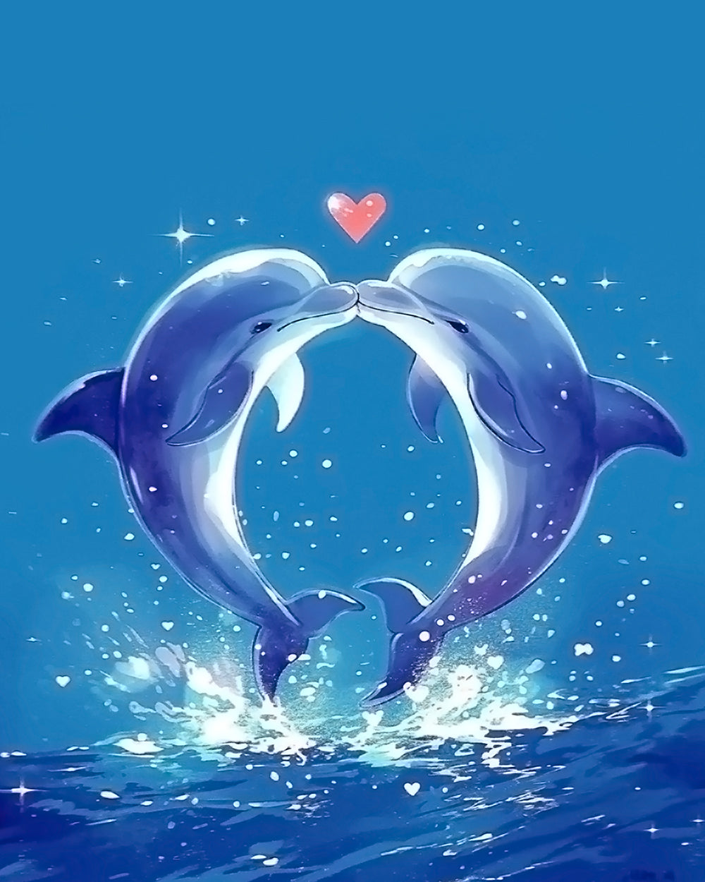 5D Diamond Painting Kits - Dolphins Couple – Diamondart.uk