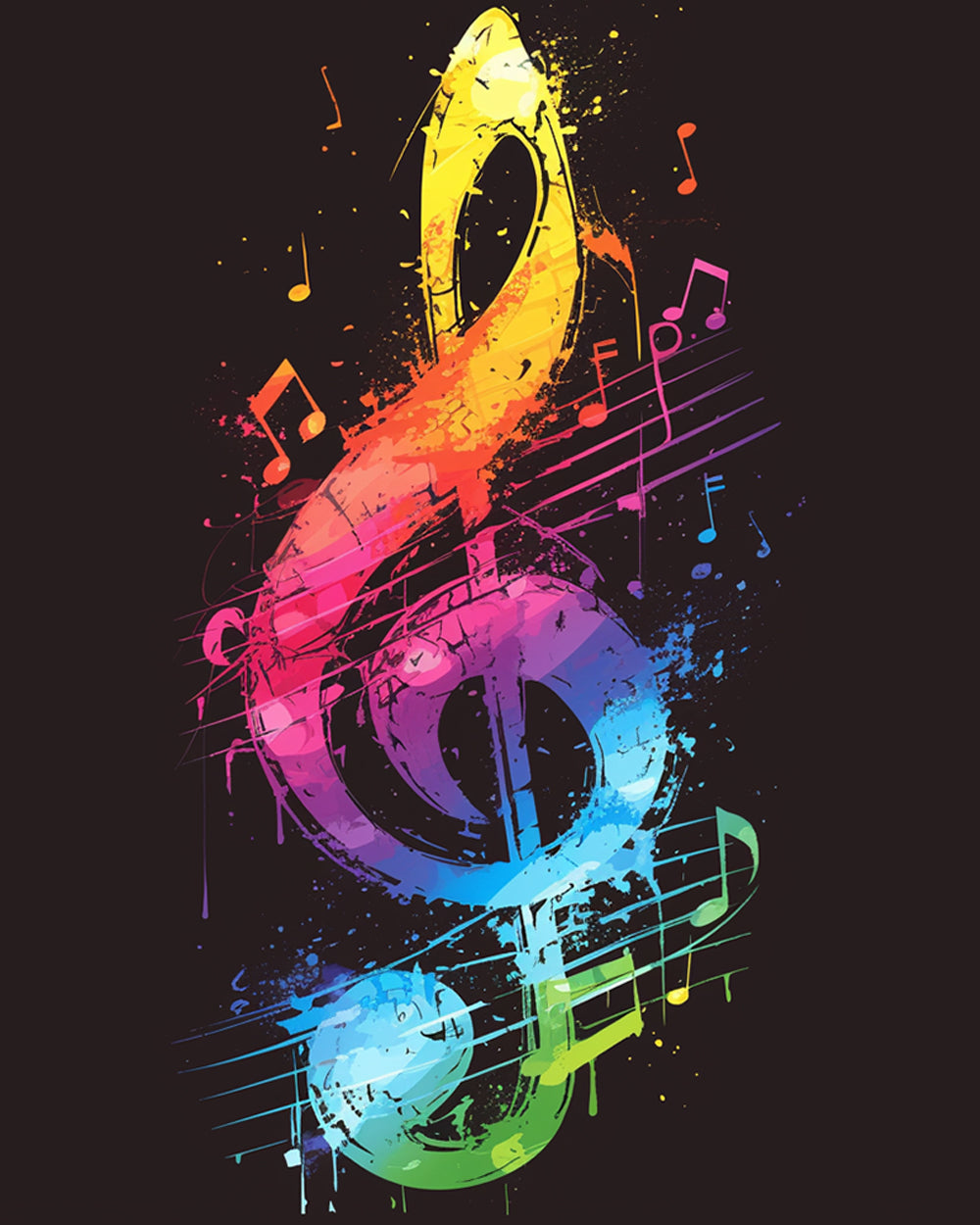 Abstract Colorful Musical Notes Diamond Painting