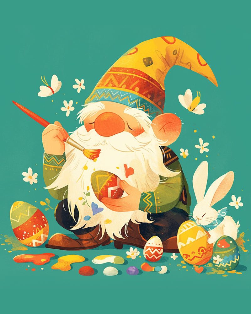 Gnome Rabbit Easter Eggs Diamond Painting