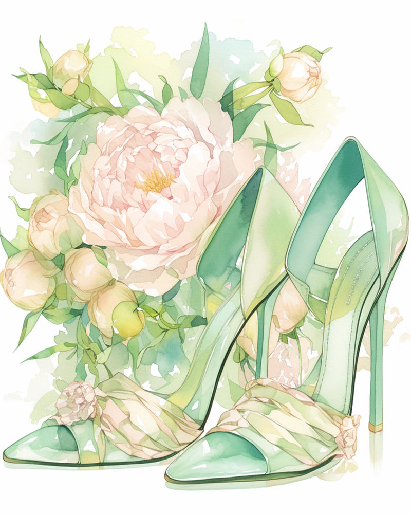 A Pair of Green Heels Diamond Painting