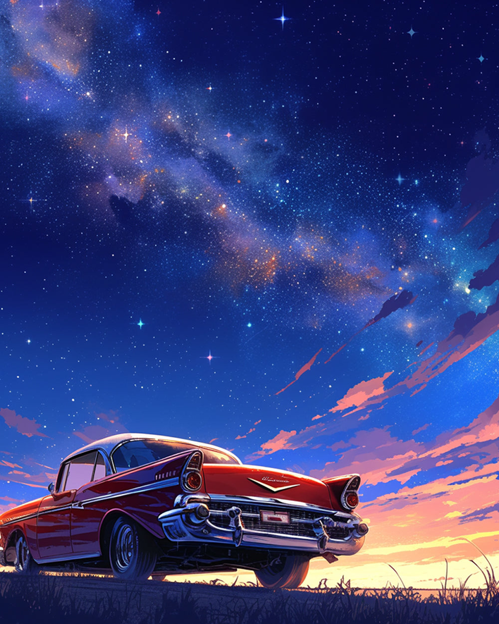 Car and Starry Sky Diamond Painting