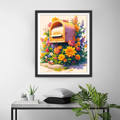 Mailbox and Flowers Diamond Painting