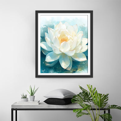 White Lotus Flower Diamond Painting