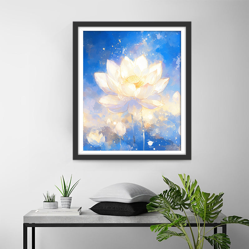 White Lotus Flower Diamond Painting