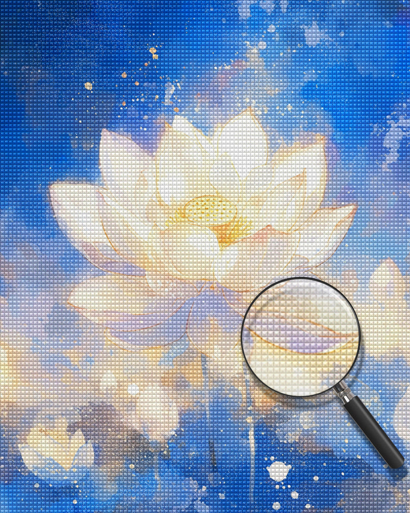 White Lotus Flower Diamond Painting