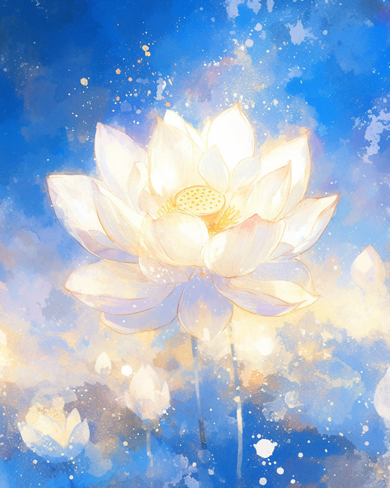 White Lotus Flower Diamond Painting