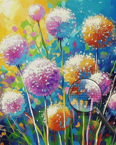 Colorful Dandelion Diamond Painting