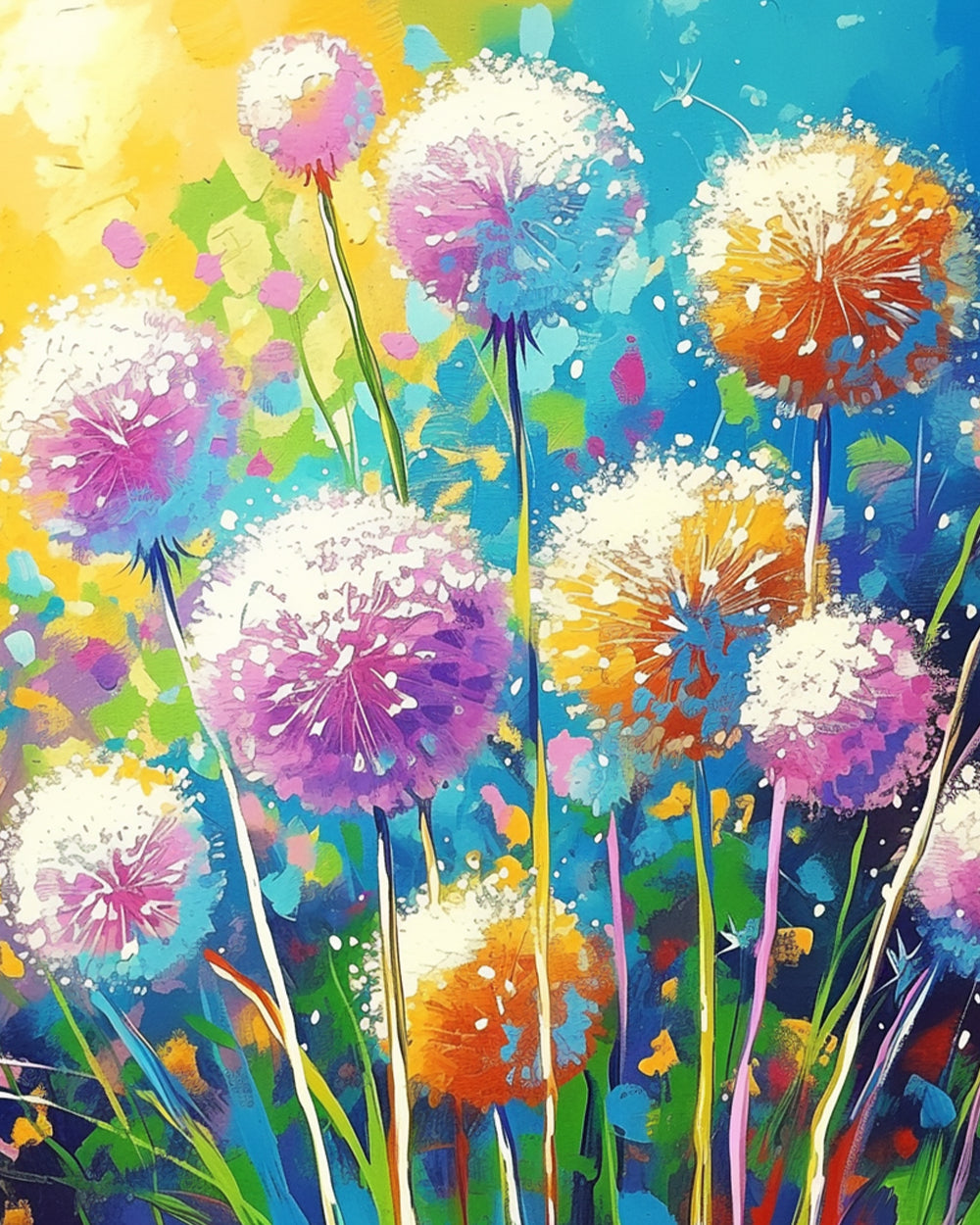 Colorful Dandelion Diamond Painting
