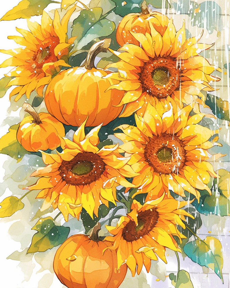 Sunflowers and Pumpkins Diamond Painting