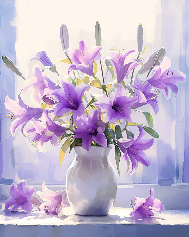 Purple Lilies Diamond Painting