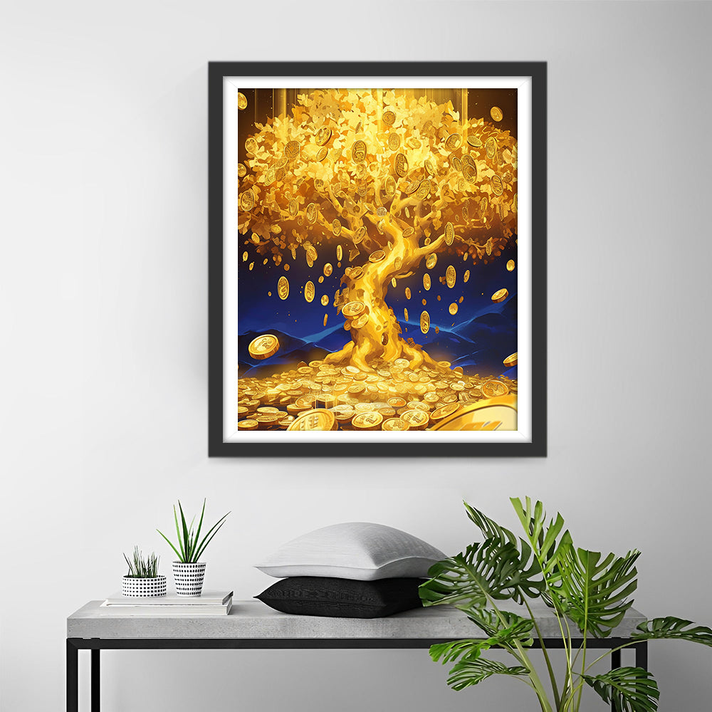 The Gold Coin Tree Diamond Painting