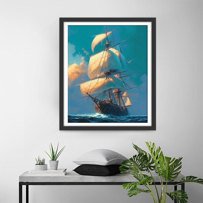 Sailboat at Sea Diamond Painting