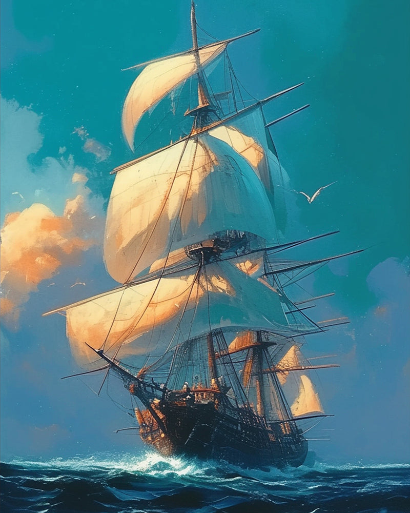 Sailboat at Sea Diamond Painting