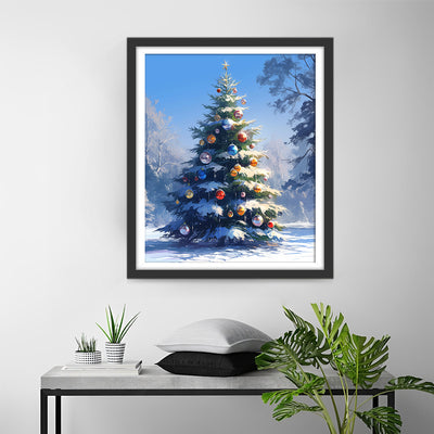 Christmas Tree in Snow Diamond Painting