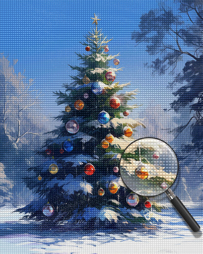 Christmas Tree in Snow Diamond Painting