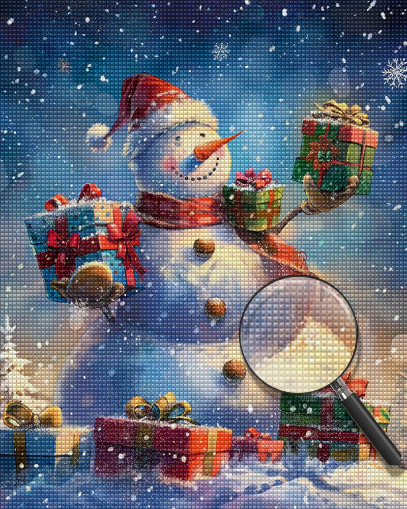 Christmas Snowman with Gifts Diamond Painting