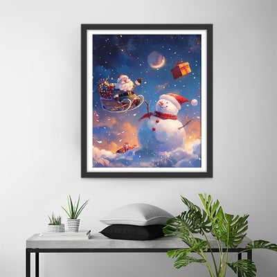 Christmas Santa Snowman Diamond Painting