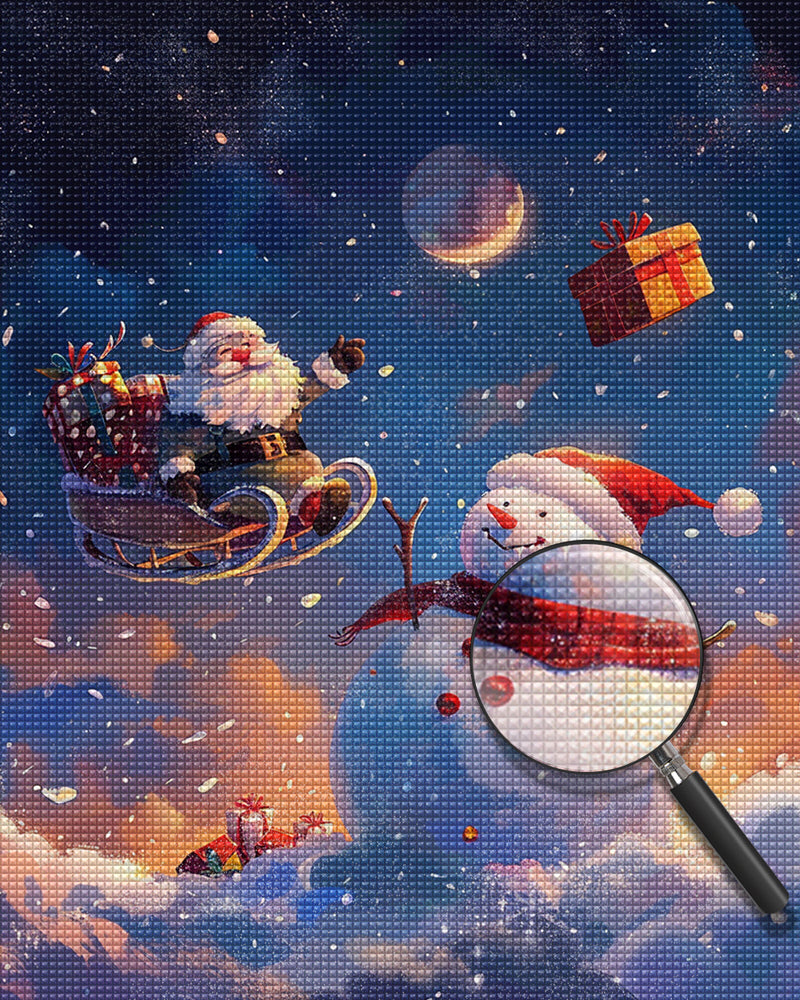 Christmas Santa Snowman Diamond Painting