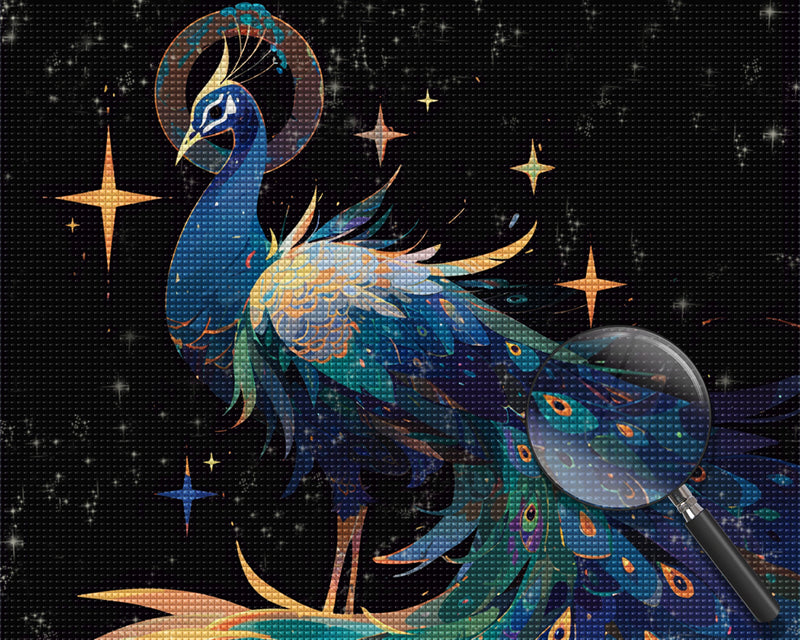 Peacock and Stars Diamond Painting