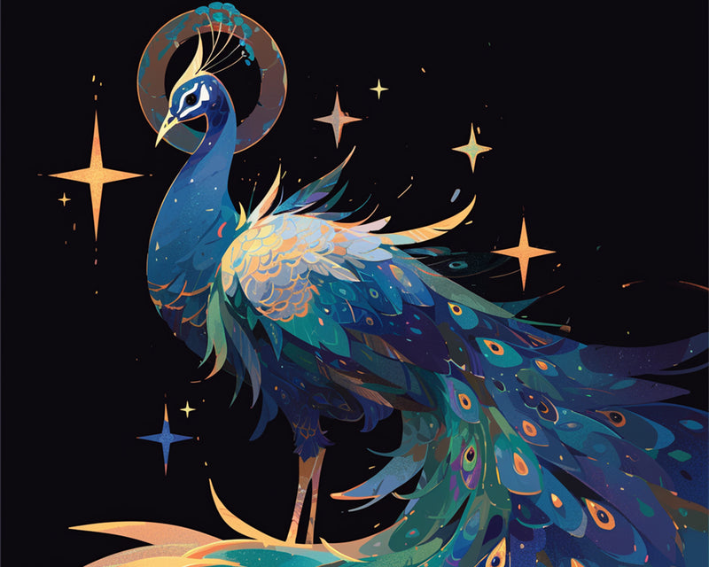 Peacock and Stars Diamond Painting