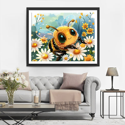 Bee Surrounded by Flowers Diamond Painting