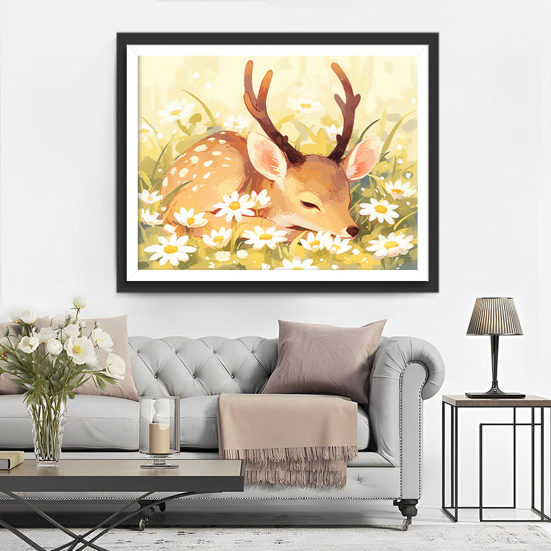 Deer and Flowers Diamond Painting