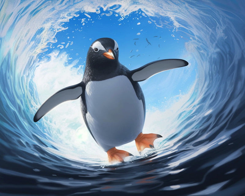 Penguin and Sea Diamond Painting