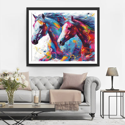 Running Horses Diamond Painting