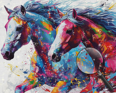 Running Horses Diamond Painting