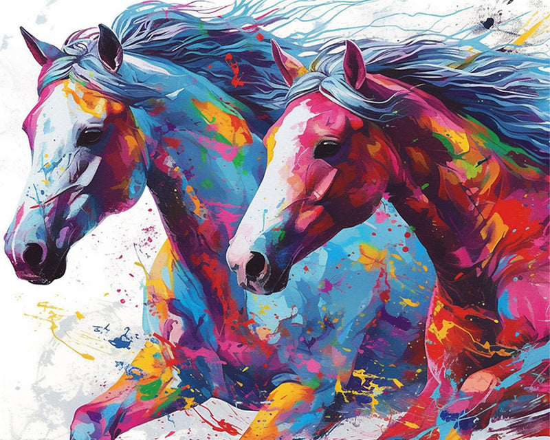 Running Horses Diamond Painting