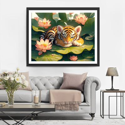 Tiger and Lotus Diamond Painting