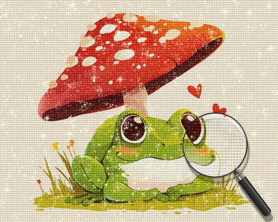 Frog and Mushroom Diamond Painting