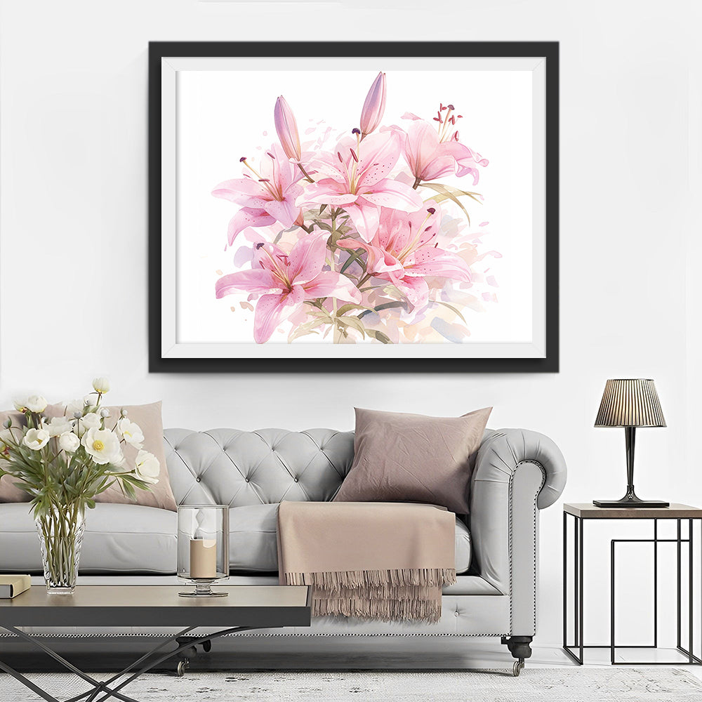 Pink Lilies Diamond Painting